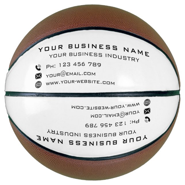 Your Company Name Text Personalized Basketball (Front)