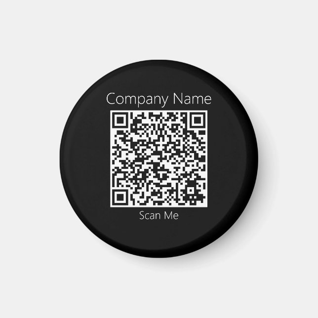 Your Company QR Code For Website Black Magnet (Front)