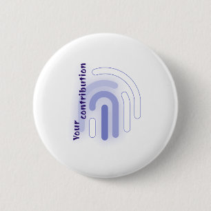 Your Contribution Neon Fingerprint Light Sticker 2 Inch Round Button
