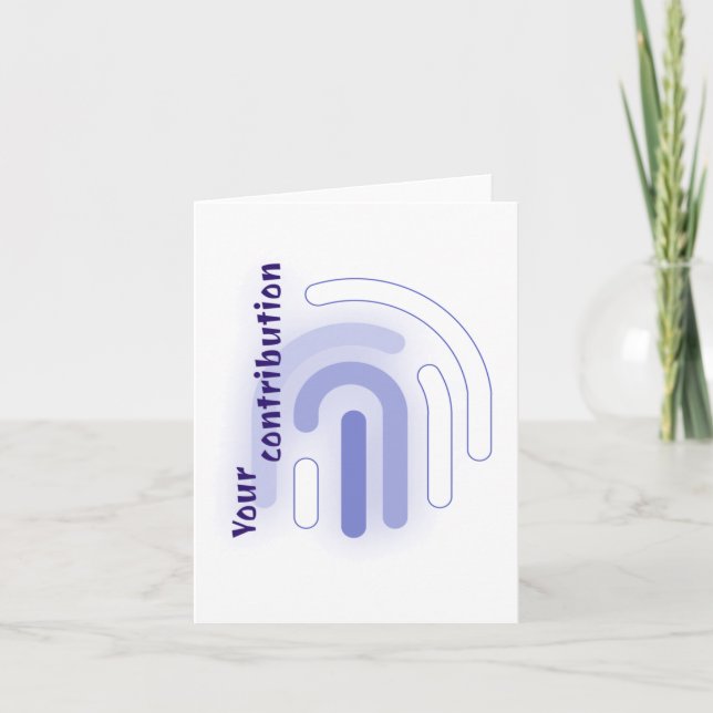 Your Contribution Neon Fingerprint Light Sticker  Card (Front)