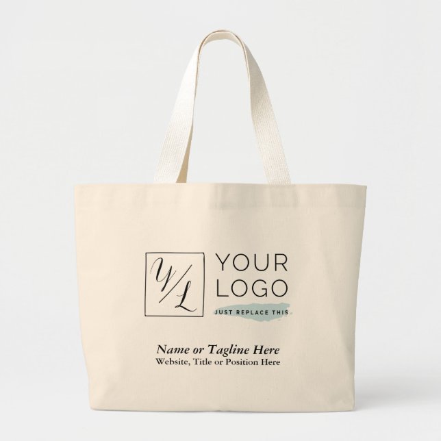 Your Corporate Logo and Customized Details Large Tote Bag (Front)