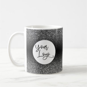 Your Corporate Logo, Silver and Black Ombre Coffee Mug