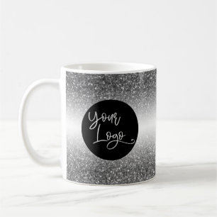 Your Corporate Logo, Silver and White Ombre Coffee Mug