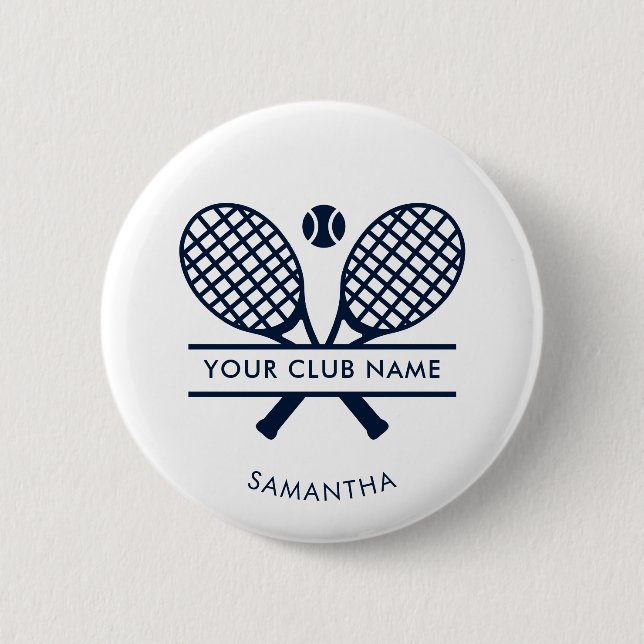 Your Country Club Tennis Player Name Custom 2 Inch Round Button (Front)