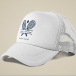 Your Country Club Tennis Team Navy Blue Custom Trucker Hat<br><div class="desc">Easily customize this trucker hat by adding your club or society name by clicking the "Personalize" button. You can change the background and fonts by clicking the "Edit with Design tool". Perfect for any club, business, or school society. Order as many or as fewer as required. There's no setup fee...</div>