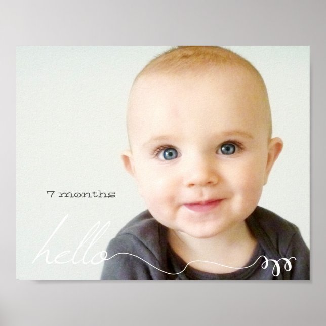 Your Custom 8" x 10" Age Cute Hello Poster (Front)