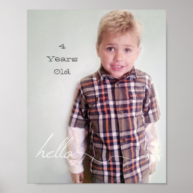 Your Custom 8" x 10" Cute Hello and Year Poster (Front)