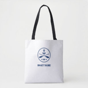 Your Custom Boat or Name Anchor & Oars Grocery Tote Bag