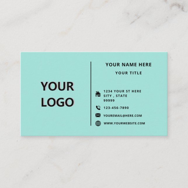Your Custom Colour and Font Business Card with Log (Front)