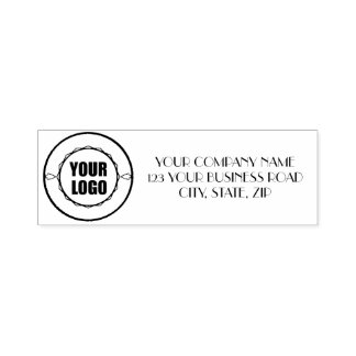 Your custom Company Logo Address Self-inking Stamp