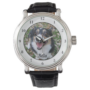 Your Custom Dog Photo Cute Pet Owner Monogram Watch