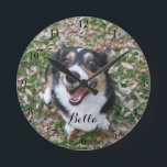 Your Custom Dog Photo Pet Round Clock<br><div class="desc">Personalize with your own dog's photograph on this custom pet wall clock and customize with their name at the bottom. A beautiful personalized gift for a dog or cat owner to immortalize their love.</div>