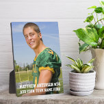 Your Custom Football or Your Sport 5 x 7 Photo Plaque<br><div class="desc">Your Custom Sports Photo Plaque. Add your photo,  name and number. Great for your favourite local athlete in football,  baseball,  softball,  soccer,  tee ball,  little league and more.</div>