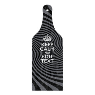 Your Custom Keep Calm Saying on Black Swirl Cutting Board