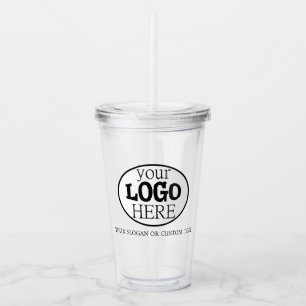 Your Custom Logo and Text Acrylic Tumbler