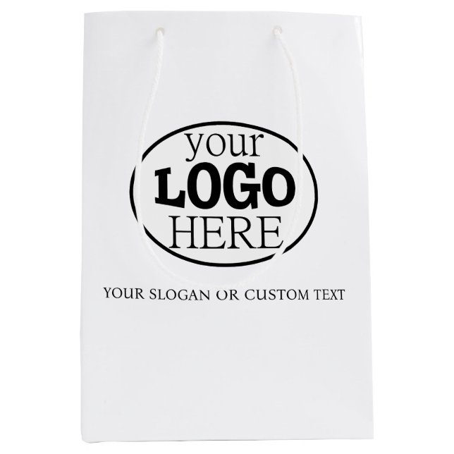 Your Custom Logo and Text Medium Gift Bag (Front)