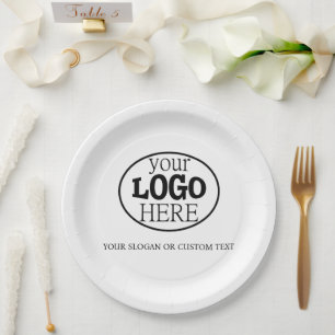 Your Custom Logo and Text Paper Plate