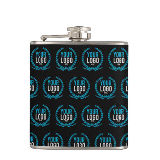 Your Custom Logo | Image All Over Patterned Hip Flask