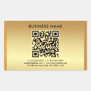 Your Custom Logo Text Gold QR Code Template Sticker