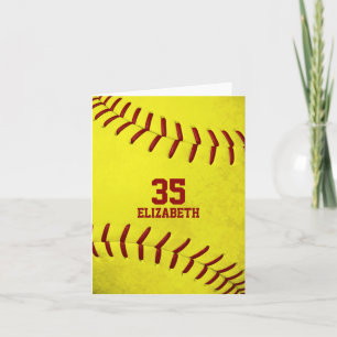 your custom message simple softball greeting card