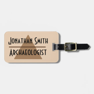 Your Custom Name and Job Minimalist Brown Pyramid Luggage Tag