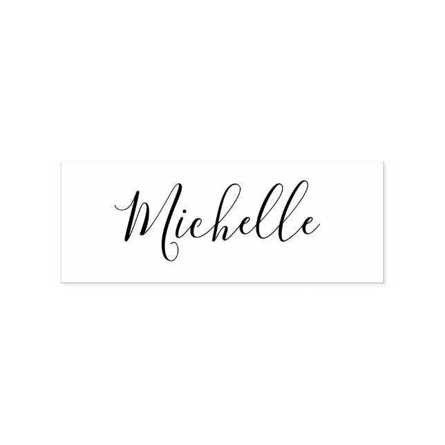 Your custom name in elegant script font rubber stamp (Imprint)