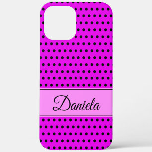 Your Custom Name Striking Black and Pink iPhone 12 Pro Max Case