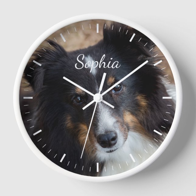 Your Custom Photo And Text & Any Colour Clock Face (Front)