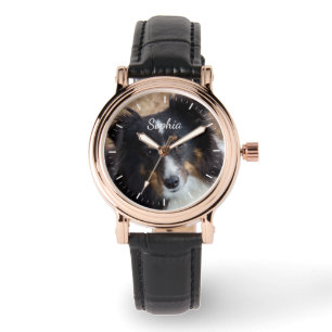 Your Custom Photo And Text & Any Colour Clock Face Watch