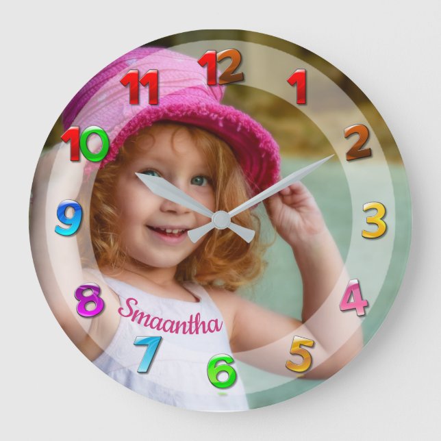 Your Custom Photo Kids Clock (Front)