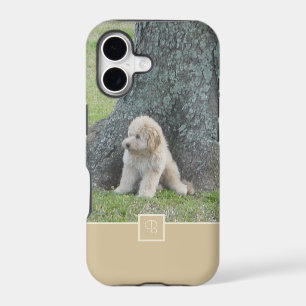 Your Custom Photo & Monogram Neutral Tan & Cream