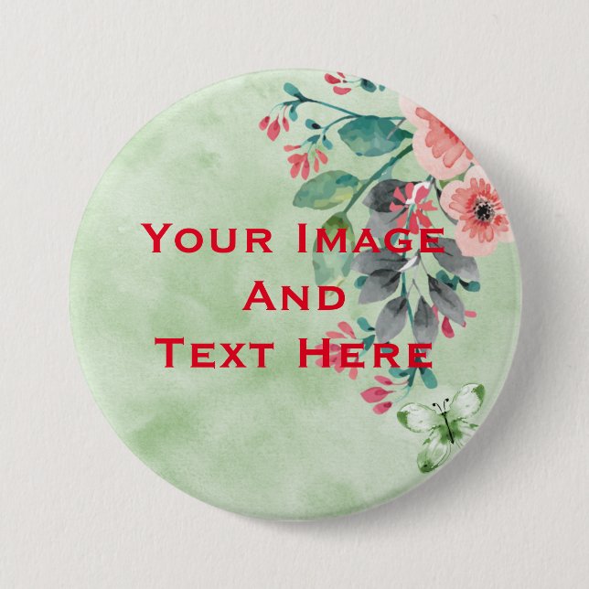 Your custom Picture and Text Personalized Button (Front)
