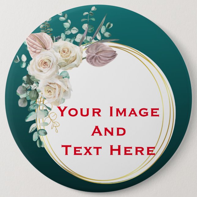 Your custom Picture and Text Personalized Button (Front)