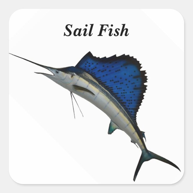 Your Custom Square Stickers Sailfish (Front)