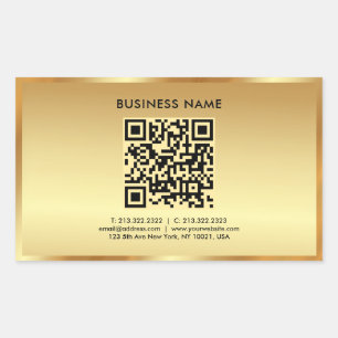 Your Custom Template Text Logo QR Code Gold Glam Sticker
