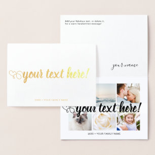Your custom text 6 photos collage universal cute foil card
