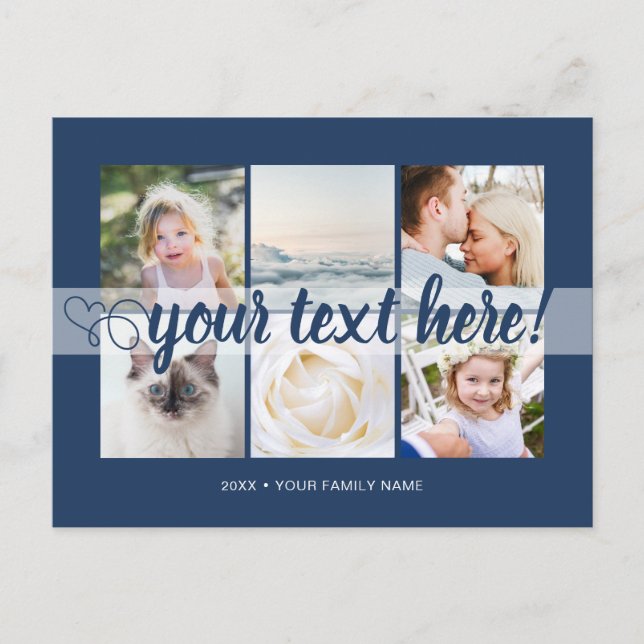 Your custom text 6 photos collage universal postcard (Front)