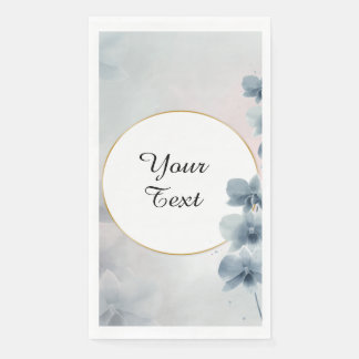 Your Custom Text - Blue Floral Personalized Napkin