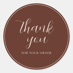 Your Custom Text Business Terracotta Thank You Classic Round Sticker