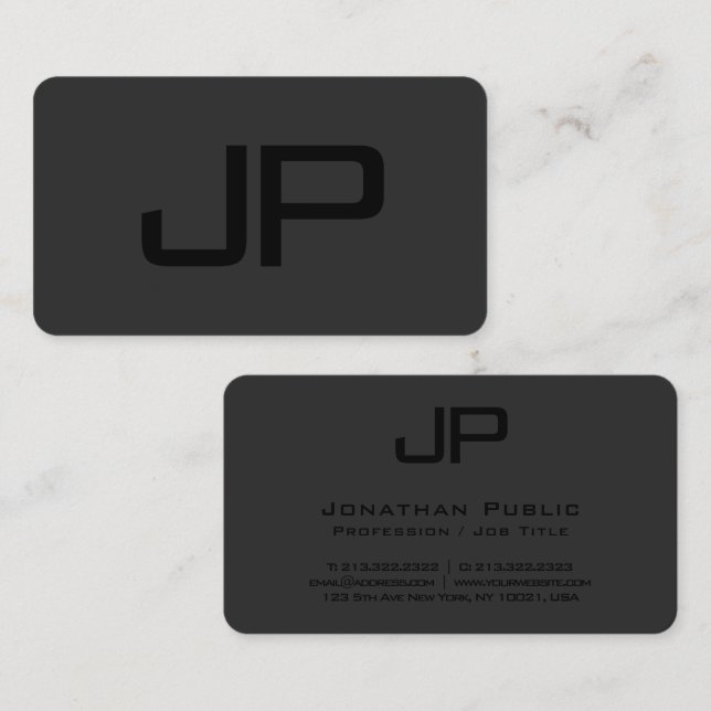 Your Custom Text Elegant Modern Monogram Business Card (Front/Back)