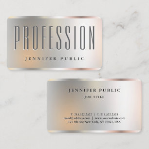 Your Custom Text Elegant Silver Look Template Business Card