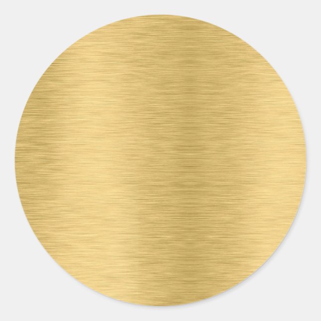 Your Custom Text Elegant Template Blank Gold Classic Round Sticker (Front)