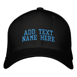 Your Custom Text Embroidered Baseball Hat Template