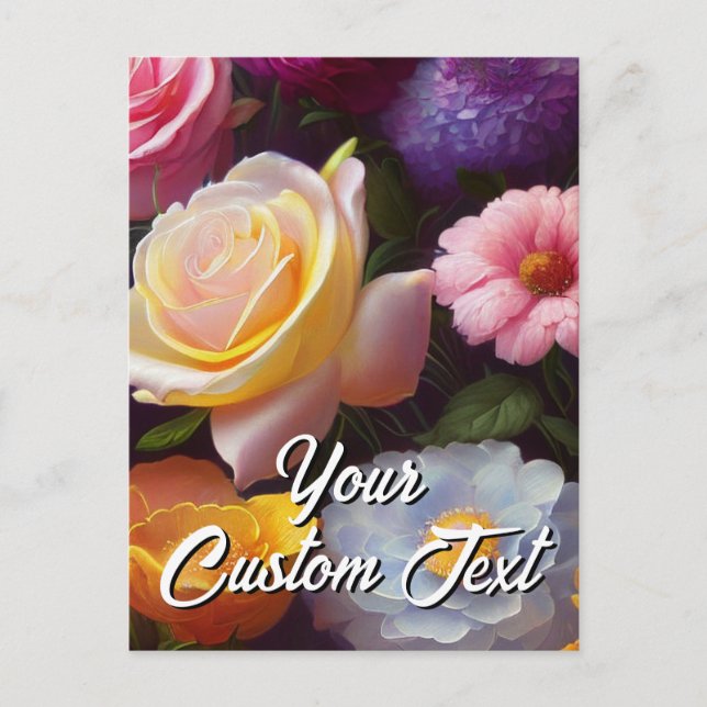 Your Custom Text Mixed Flowers 27 Template (Front)