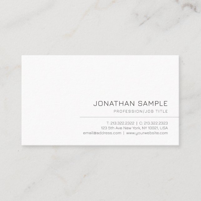 Your Custom Text Modern Elegant Simple Template Business Card (Front)