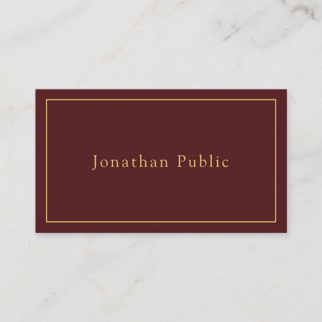Your Custom Text Modern Simple Template Elegant Business Card (Front)