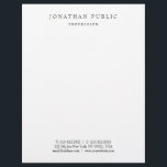 Your Custom Text Modern Simple Template White Letterhead<br><div class="desc">Your Custom Text Modern Simple Template Elegant Minimalist Black & White Letterhead.</div>