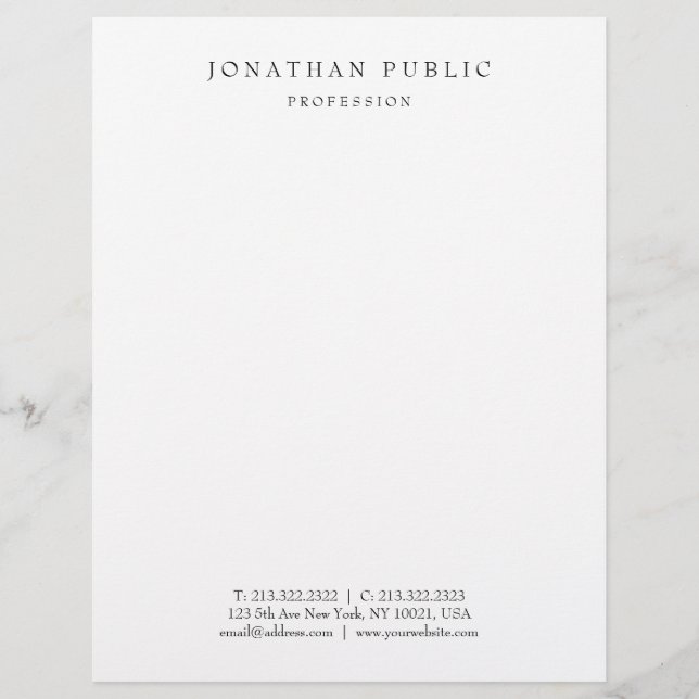 Your Custom Text Modern Simple Template White Letterhead (Front)