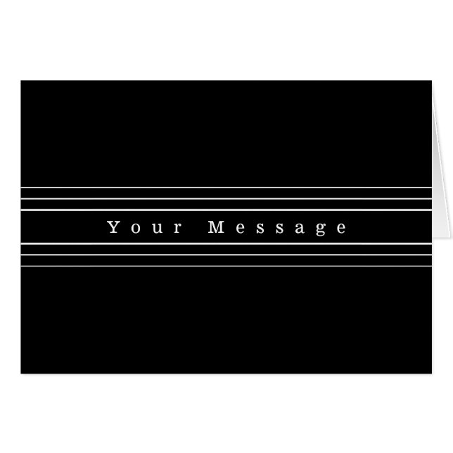 Your Custom Text & Modern Stripes | Black & White (Front Horizontal)