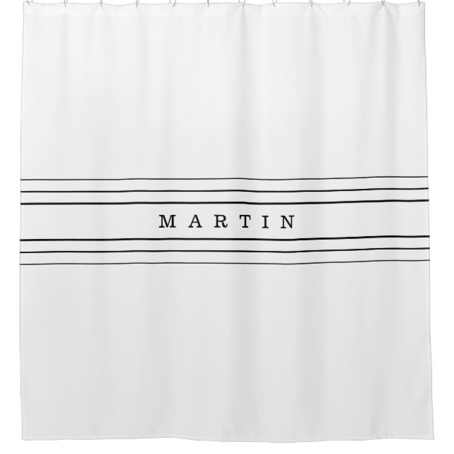 Your Custom Text & Modern Stripes | Black & White (Front)